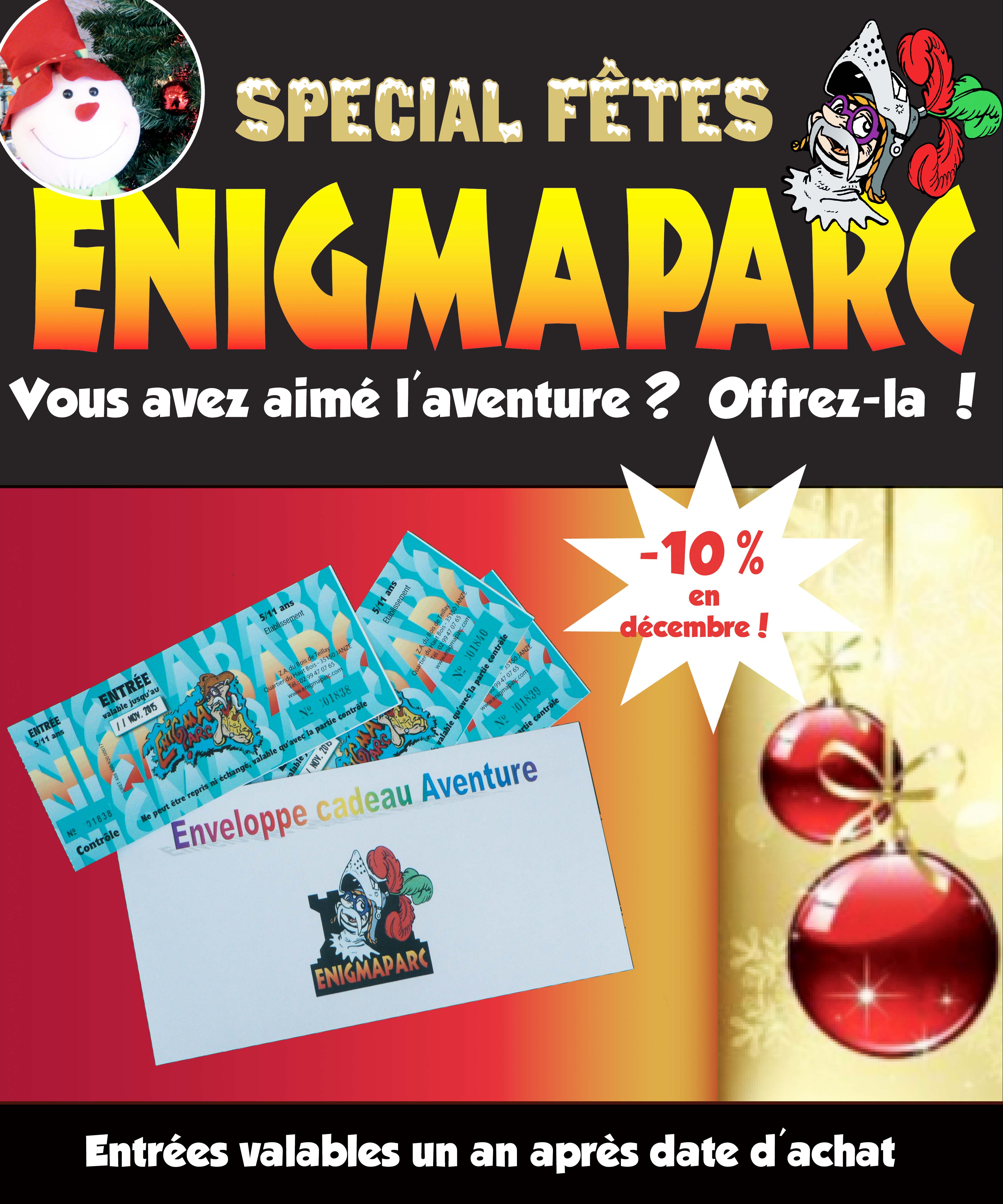 annoncewebcadeaunoelcopie Enigmaparc, parc de loisirs couvert